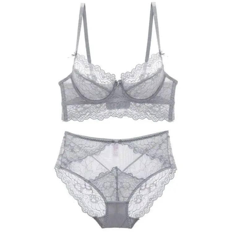 European and American Lace Lingerie-Grey-3