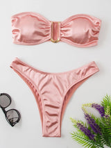 European And American Swimsuit Sexy U-shaped V Iron Swimsuit-Flesh Pink-9