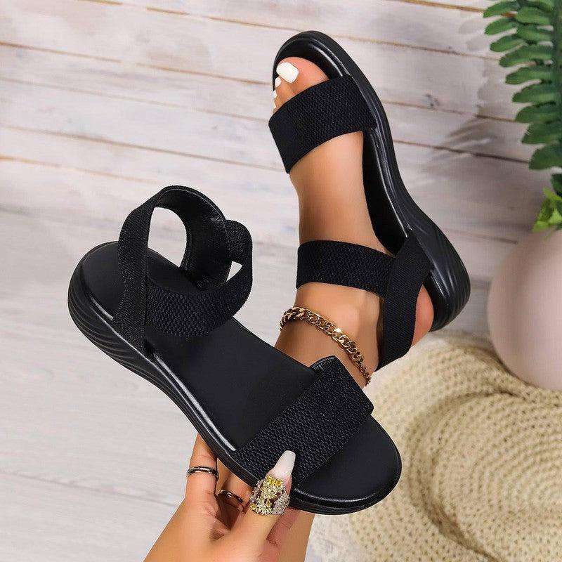 Fashion Color-block Elastic Sandals Summer Fashion Fish-6