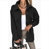 Fashionable Lace-up Small Fragrant Jacket With Pockets-Black-10