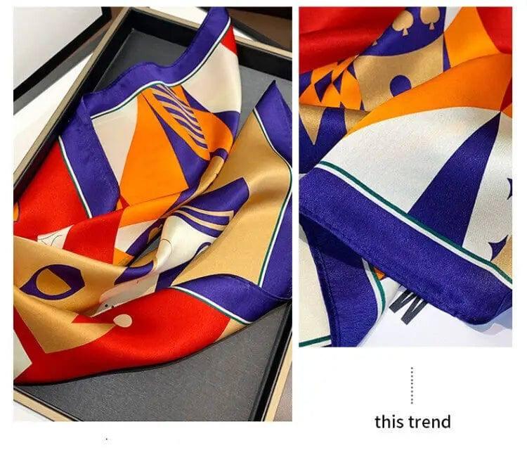 Genuine Silk Scarf Age Reducing Fashionable Small Square-2