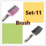 Hairbrush Anti Klit Brushy Haarborstel Women Detangler Hair-Set11-28