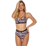 High Waist Split Swimsuit Printed Bikini-1