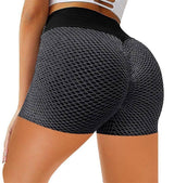 Honeycomb Design Yoga Pants Solid Color Hip-lifting Fitness-Black-5