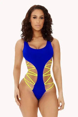 Irregular Sling Halter One-piece Swimsuit Sexy Swimsuit-1