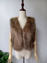 Keep Warm In Autumn And WinterFaux Vest Short Fur Coat-Furcolor-4