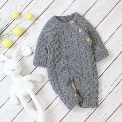 LOVEMI - Knitted solid color baby jumpsuit