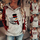 Large size Christmas plaid contrast sweater-1