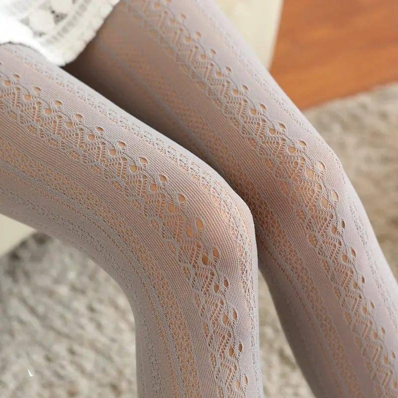 Lolita Lace Stockings Pantyhose-Grey-9