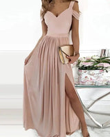 Long Floor Length Elegant Greek Style Chiffon Pleated Dress-8