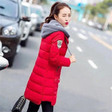 autumn and winter new Korean version of the wild cotton coat-Red red-5