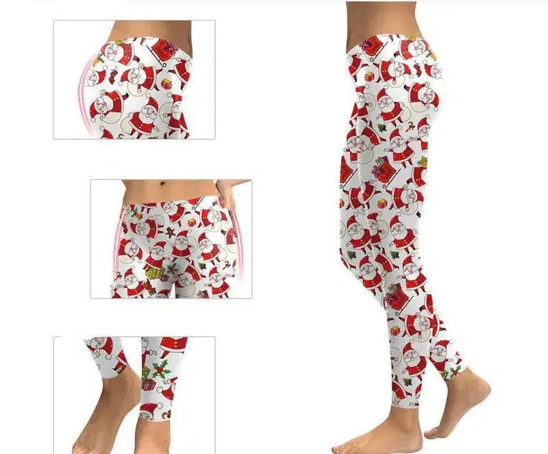 Autumn and winter Santa Claus leggings European and American-1