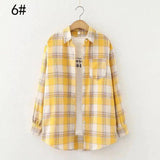 LOVEMI - Lovemi - Autumn Ten-Color Plaid Shirt Women'S Long-Sleeved