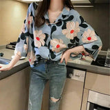 LOVEMI - Lovemi - Blouse Chiffon Sunscreen Shirt Retro Floral