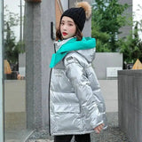 LOVEMI - Lovemi - Casual fashion contrast color shiny down coat