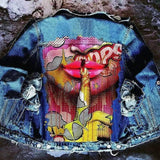 LOVEMI - Lovemi - Color Finger Print Fashion Denim Jacket Jacket