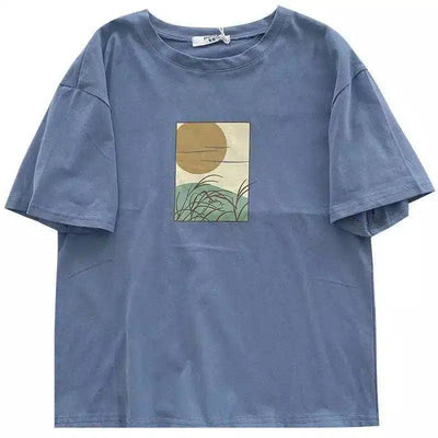 Graphic Tee with Artistic Nature Print-1