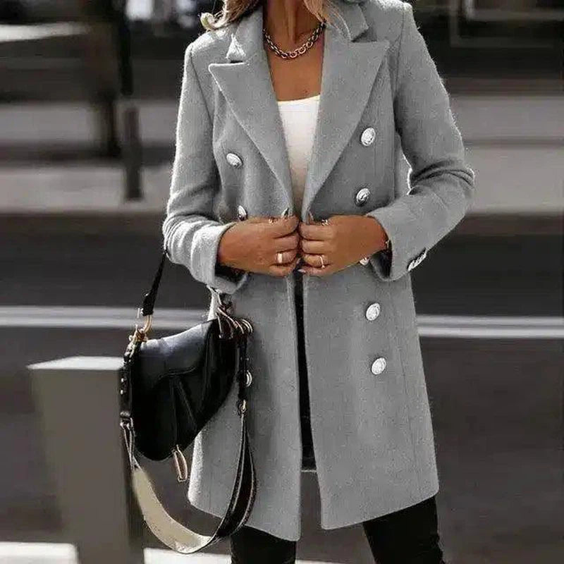 Double breasted Nizi coat-Grey-2