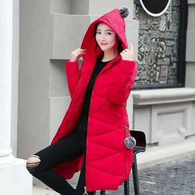 Down Padded Jacket Plus Size Thickening Slim Mid-length-1