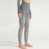 European And American Gradient Seamless Hollow Yoga Clothing-Grey-5