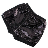 Female sequin shorts-Blacksilver-28