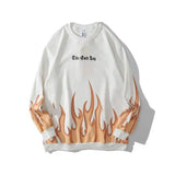 LOVEMI - Lovemi - Flame Print Sports Sweatshirt Men's and Women's