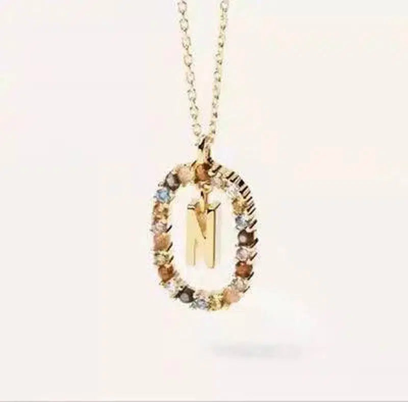 LOVEMI - Lovemi - Initial 'A - Z' Crystal Pendant Necklace Gold-Tone