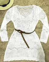 Knitted Hollow-out Beach Dress-3