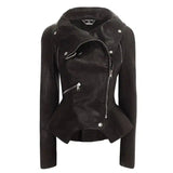 Lapel Coat Pu Leather Jacket Good Quality Leather Coat-1