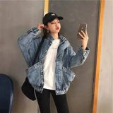 Large pocket loose Korean tooling denim jacket-1