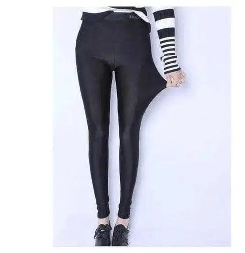 Large Size Glossy Pants Full-Length Legging-1