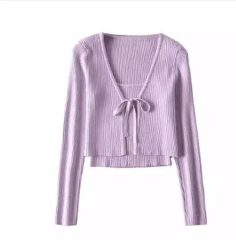 LOVEMI - Lovemi - Long Sleeve Cardigan Two-piece Female Sun