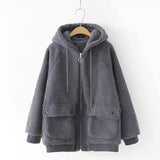 LOVEMI - Lovemi - Loose Hooded Warm Lamb Fur Jacket