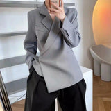 Modern Tailored Blazer for Professional Wear-Grey-1