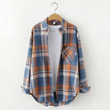 LOVEMI - Lovemi - Plaid Shirt Women'S Long-Sleeved Loose Shirt