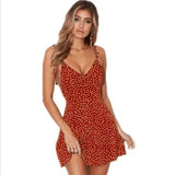 Polka-dot lace-up fashion dress-16