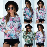 Floral Hooded Women's Casual Zip-Up Jacket-1