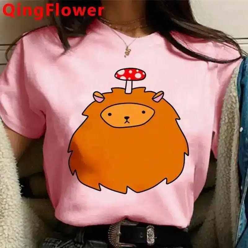 Cartoon Animal Graphic Tee for Casual Wear-C-1