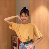 Casual Peach T-Shirt for a Cute and Relaxed Look-Yellow-7