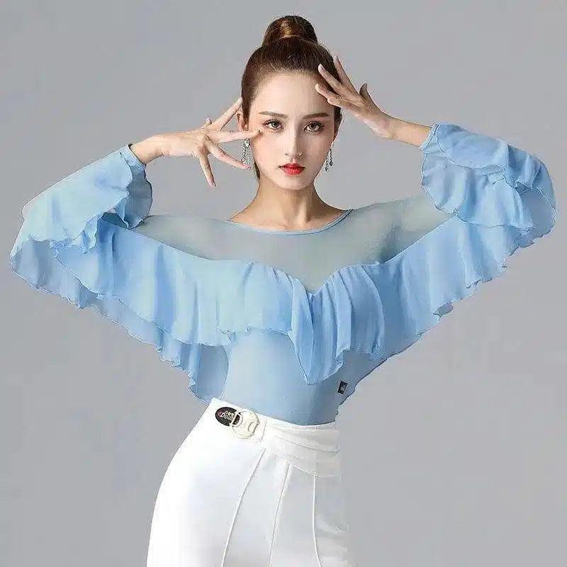 LOVEMI - Lovemi - Ruffle Things Up Long Sleeve Top