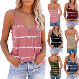 Women's Sleeveless V-Neck Striped Tank Top-1