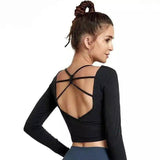 LOVEMI - Lovemi - SHINBENE Sexy Plain Backless Yoga Sport Long