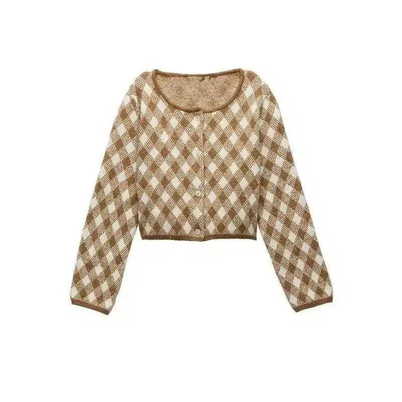 Short knitted cardigan jacket-Coat-1