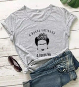 Graphic Tee with Inspirational Quote and Iconic Hairdo-Grey-2