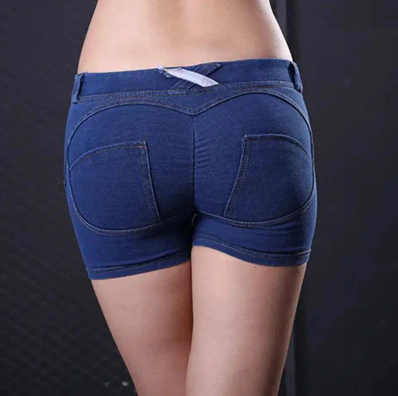 Sports fitness denim shorts-Navyblue-18