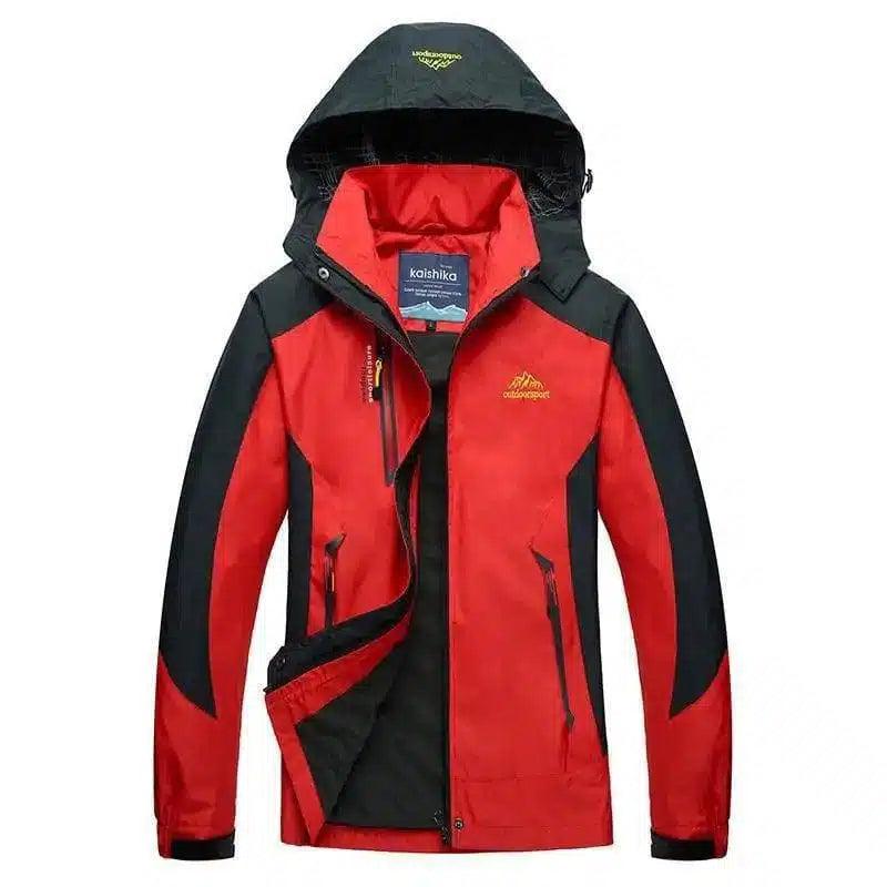 Waterproof Hooded Men's Jacket-Red-5