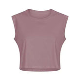 Women's Sleeveless Crop Top for Casual Wear-Feather Ash-2