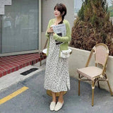 Floral Maxi Dress with Cardigan-1