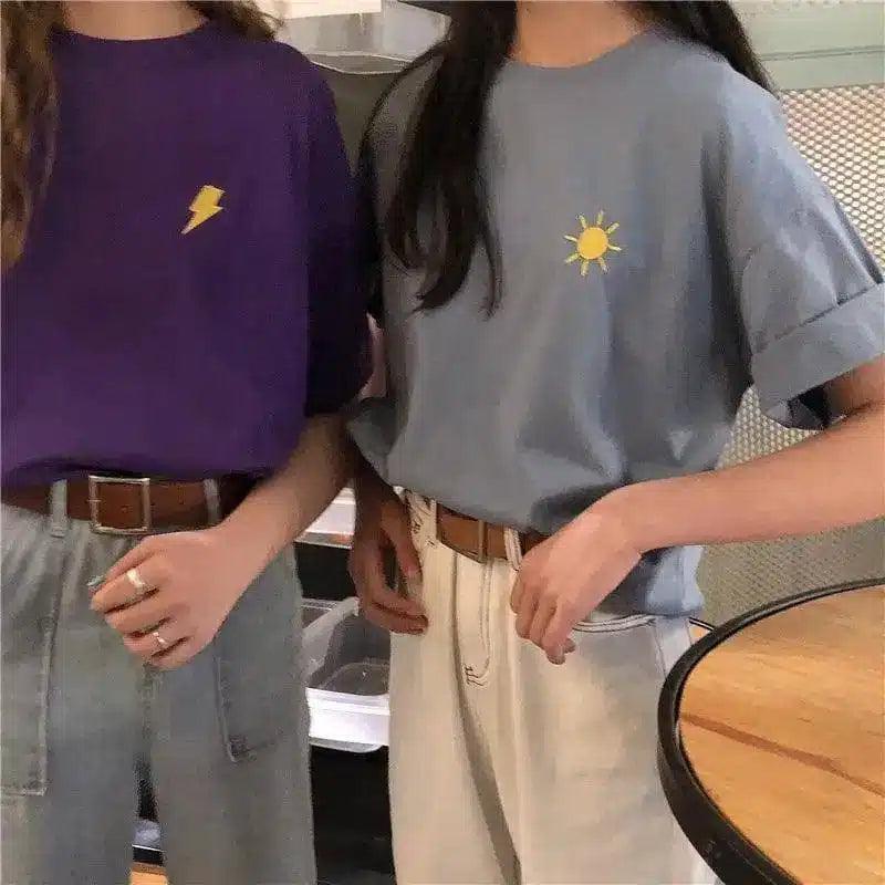 LOVEMI - Lovemi - Weather fashion embroidery short sleeve