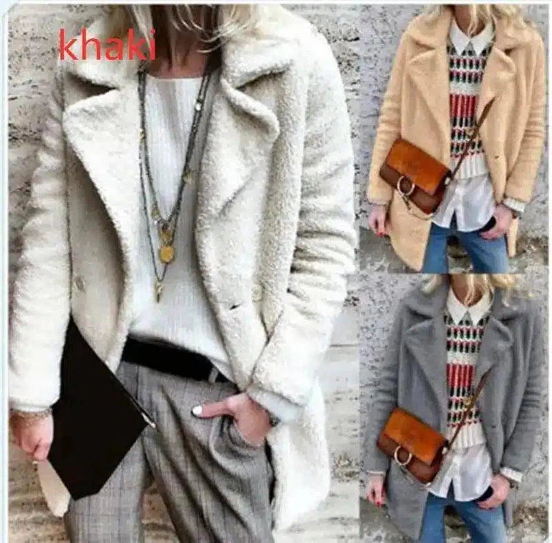 Winter Plush Jacket-Khaki-3